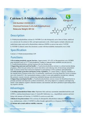Calcium L-5-MTHF brochure cover