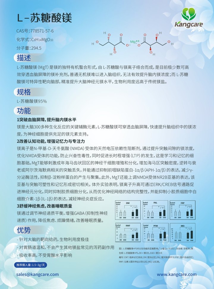 L-苏糖酸镁 / Magnesium L-Threonate